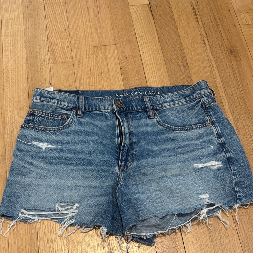 American Eagle Outfitters Distressed Blue Jean Shorts